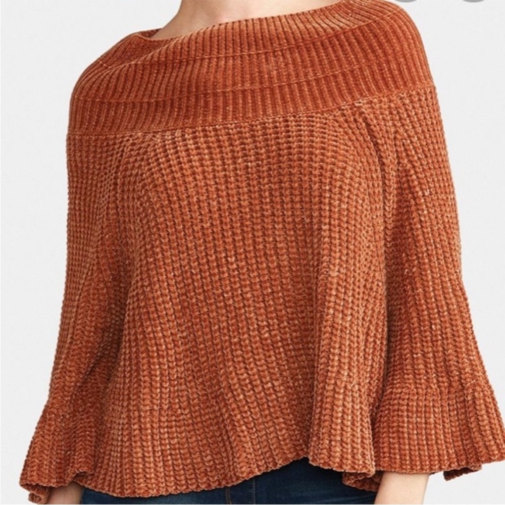 Coco Carmen Chenille Sweater Large Boho Swing Bell Sleeve - Picture 2 of 11